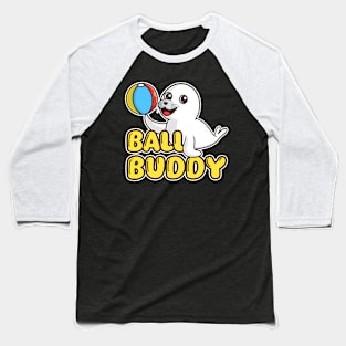 Cartoon Cute Seal Circus Playing Ball Baseball T-Shirt